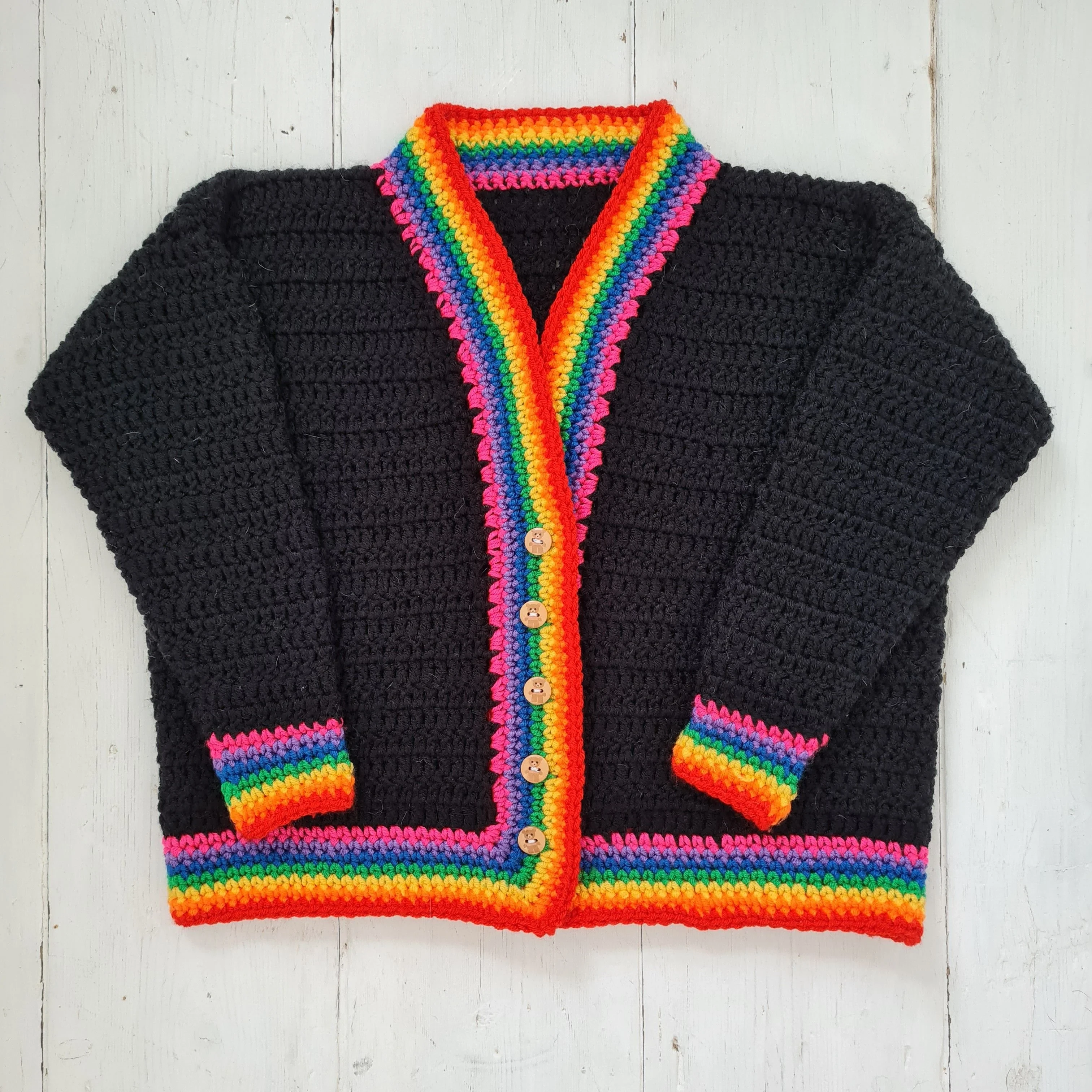 Rainbow Contrast - Childrenâs Cardigan