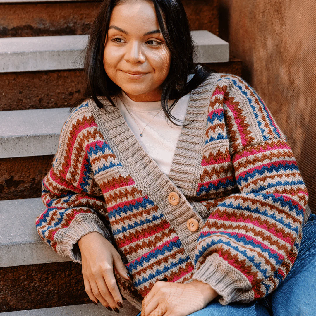 Ottolie - Chevron Cardigan with Pockets