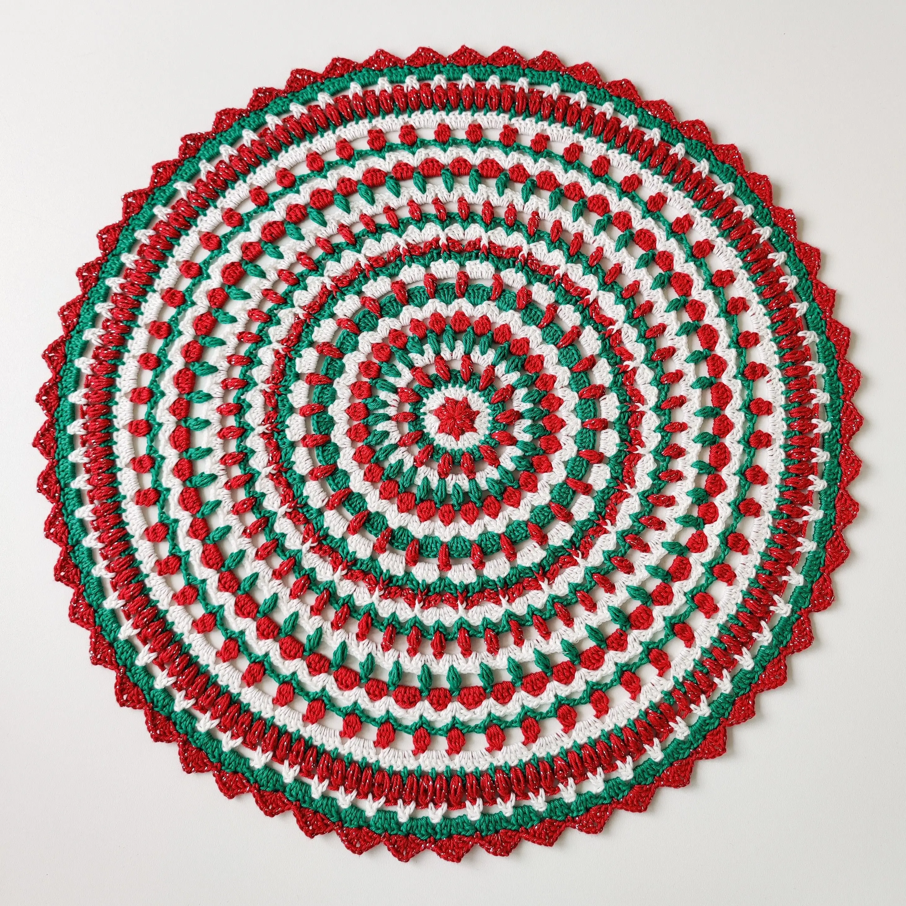 Holly Jolly Christmas Doily - Mandala