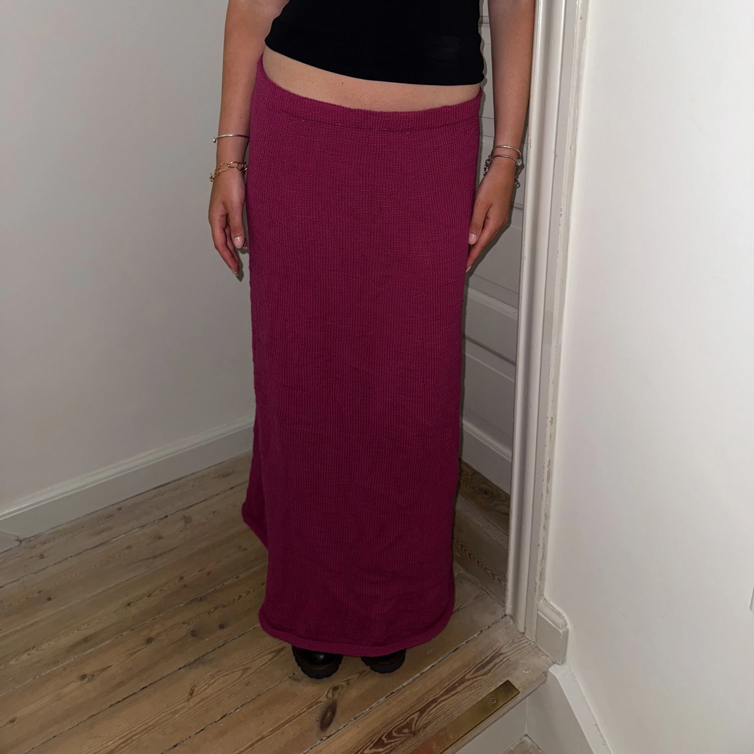 A-shaped Maxi Skirt - Low-waisted Maxi Skirt