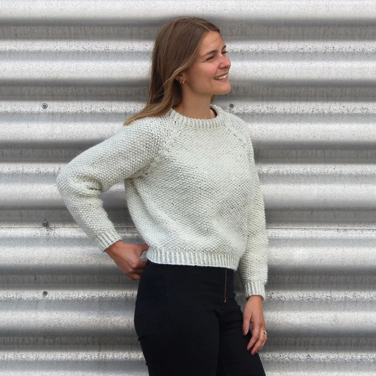 Anette Sweater in Seed Stitch