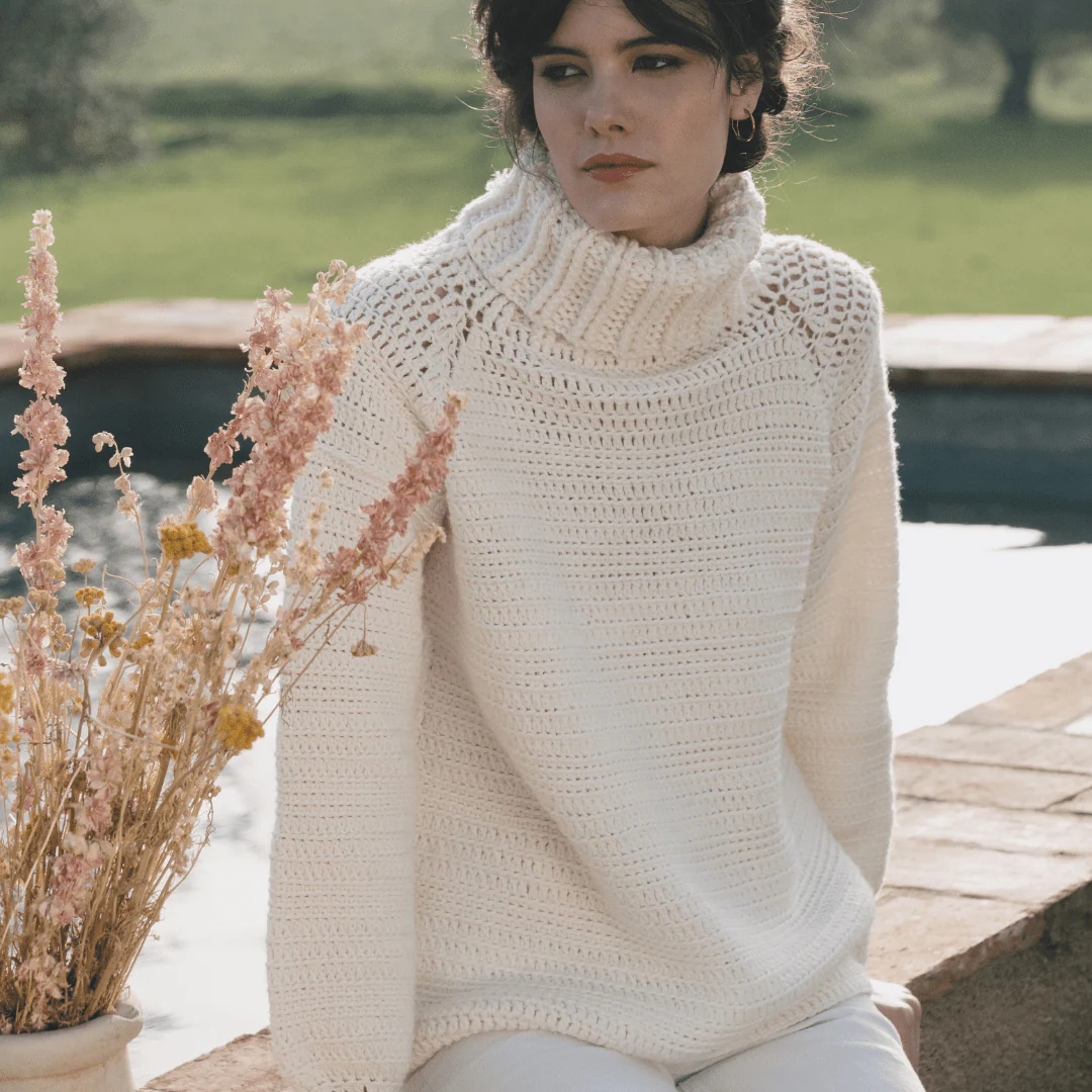6183-40 High Neck Raglan Sweater