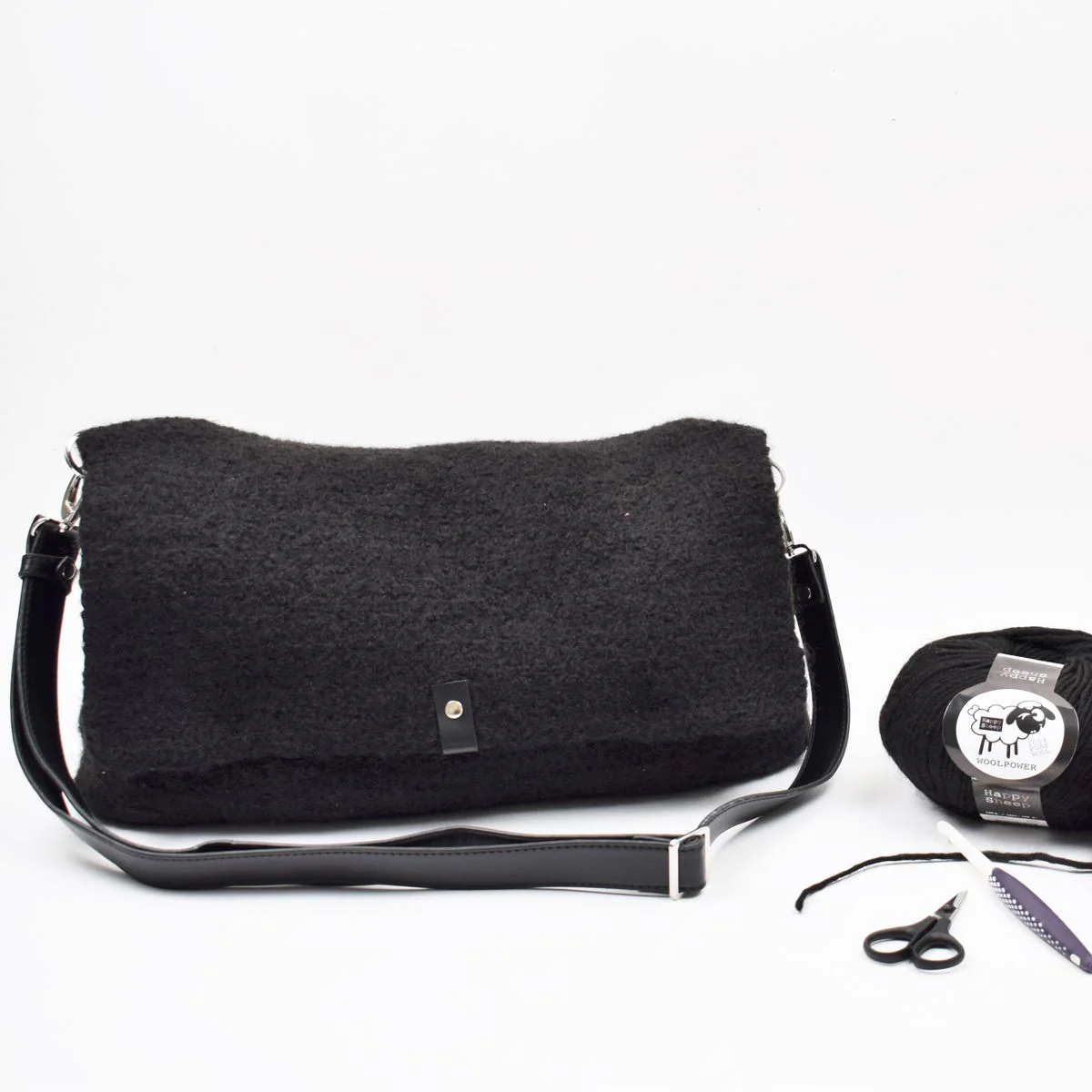 Crocheted, felted bag