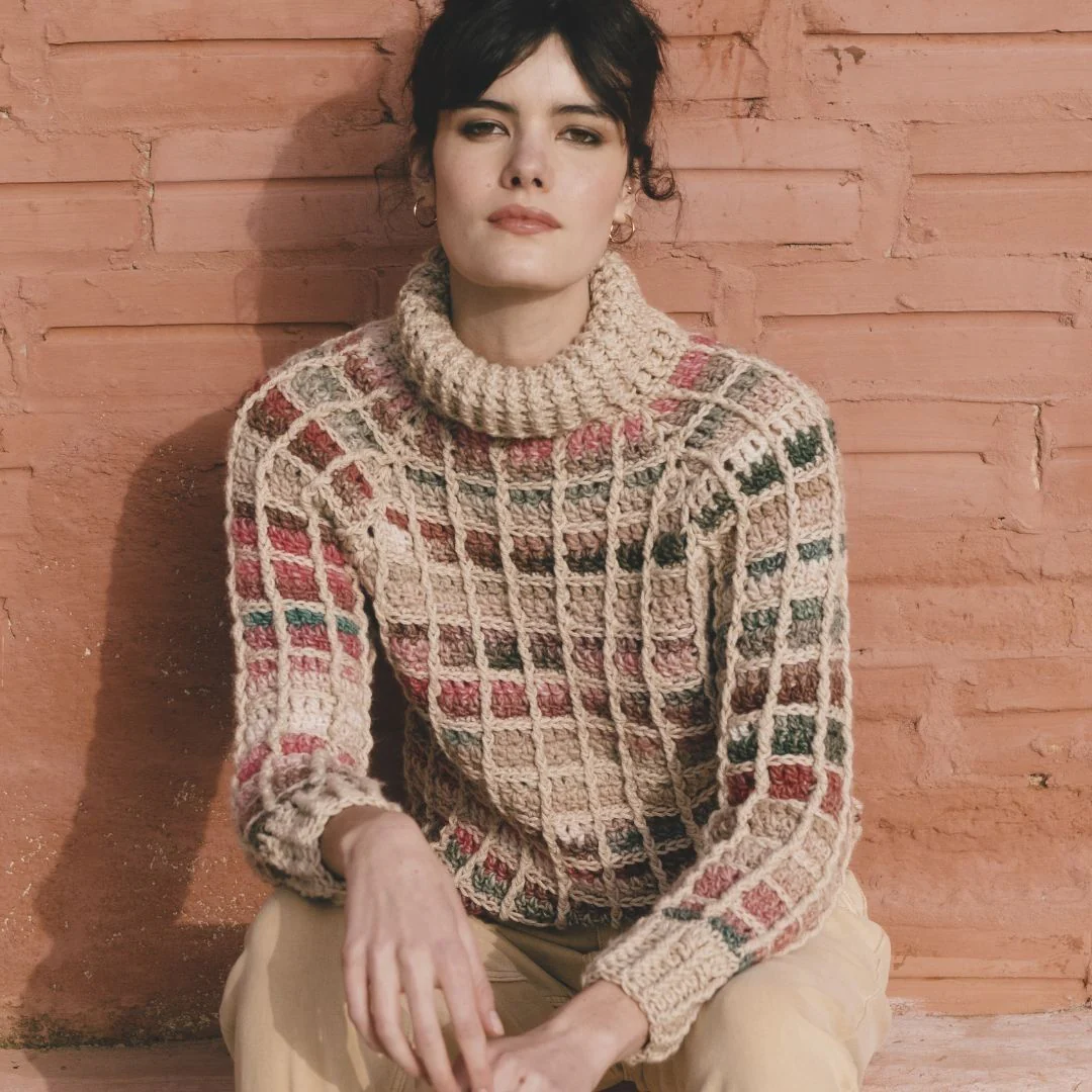 6183-41 Checked Sweater
