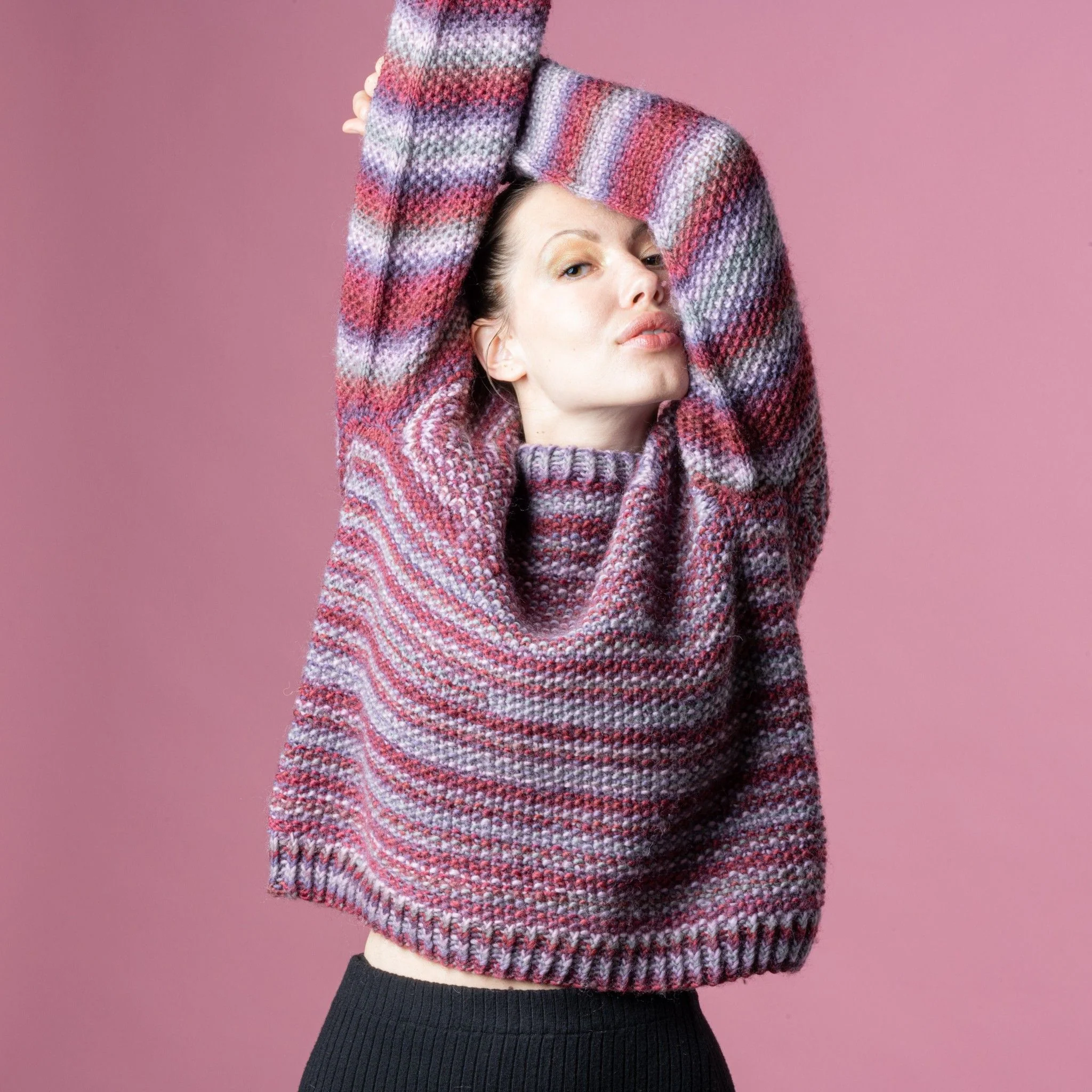 Anette - Print Moss Stitch Sweater