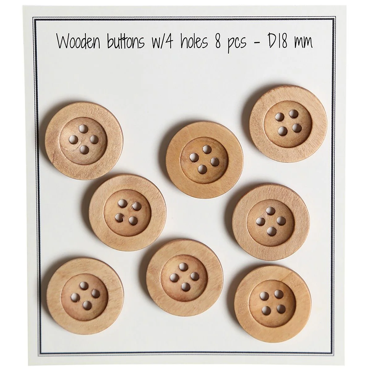 Wooden Buttons - Round Groove - Bright