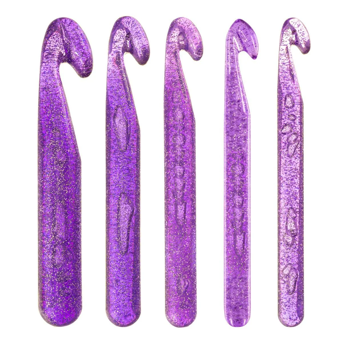 Glitter Crochet Hook Set - 5 sizes