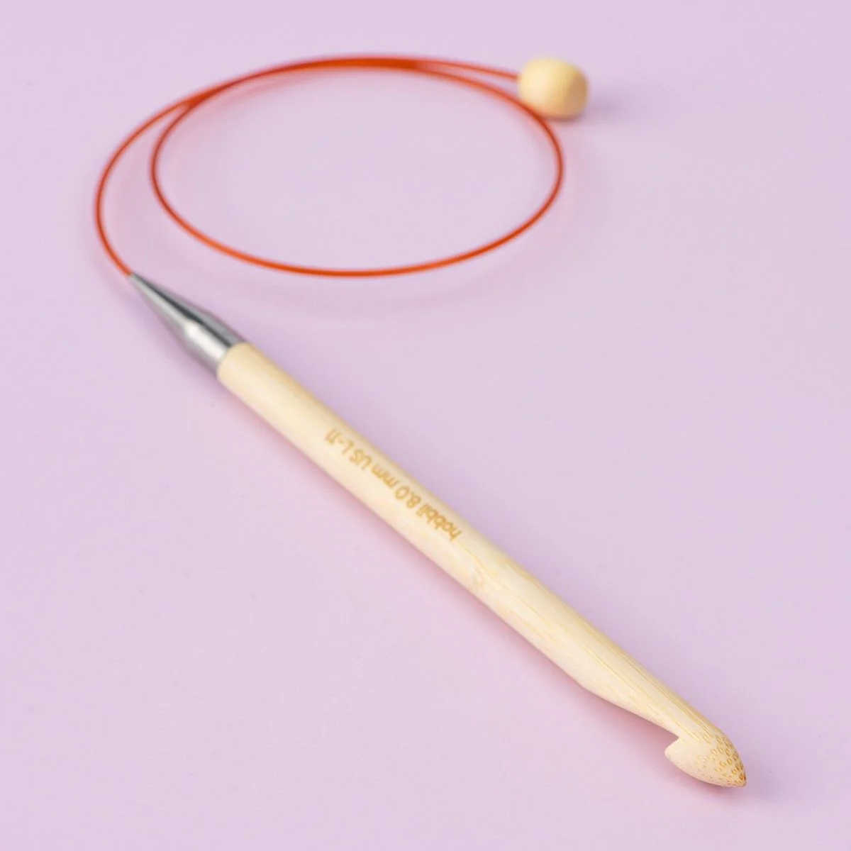 Bamboo Tunisian Crochet Hook with Wire - 50 cm (20 in)