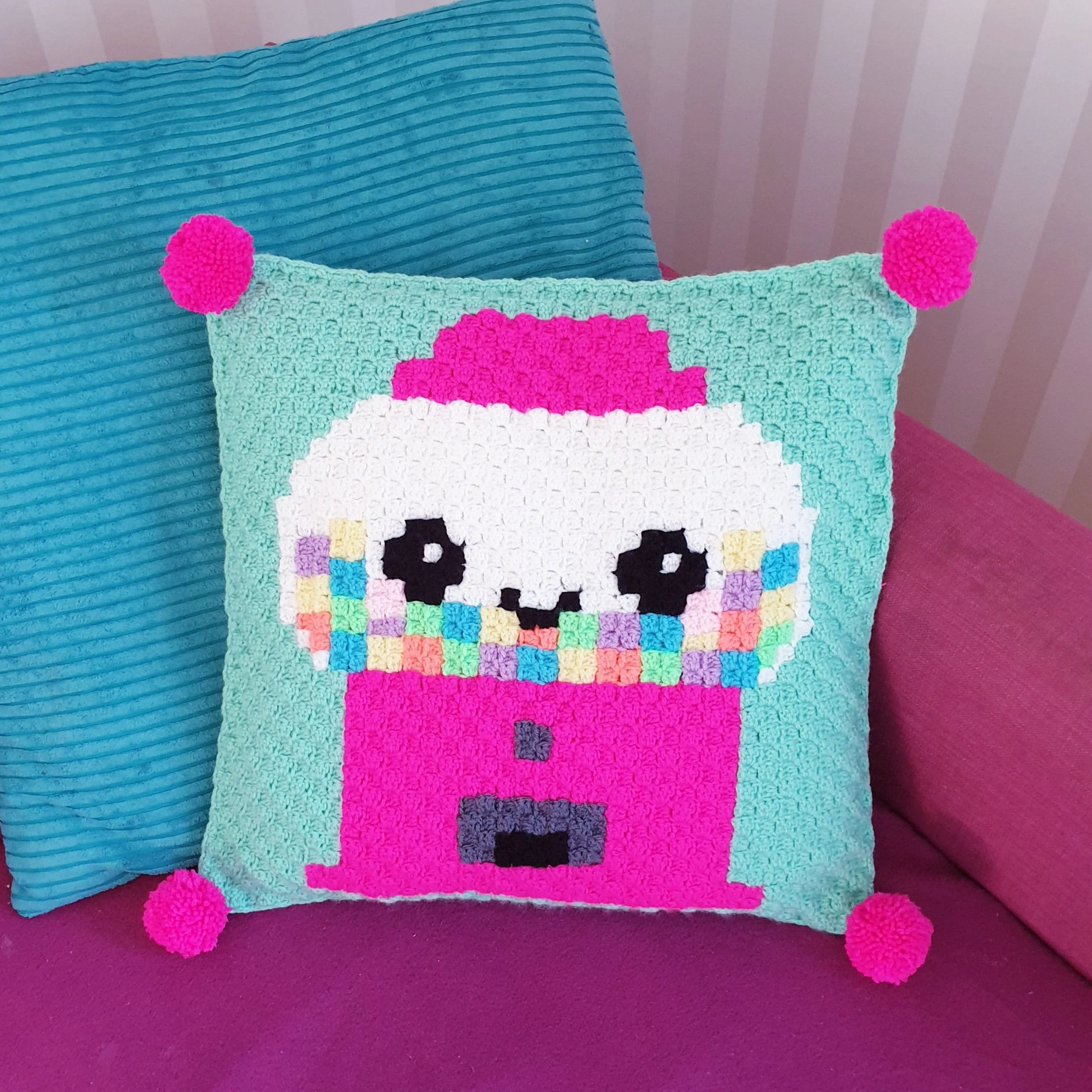 Kawaii Bubble Gum Machine - Pillow