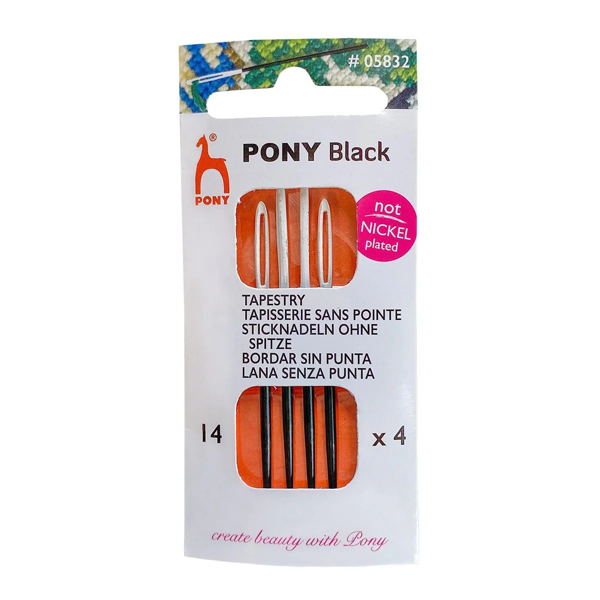 Tapestry Needles with Blunt Tips â Black & White - Size 14