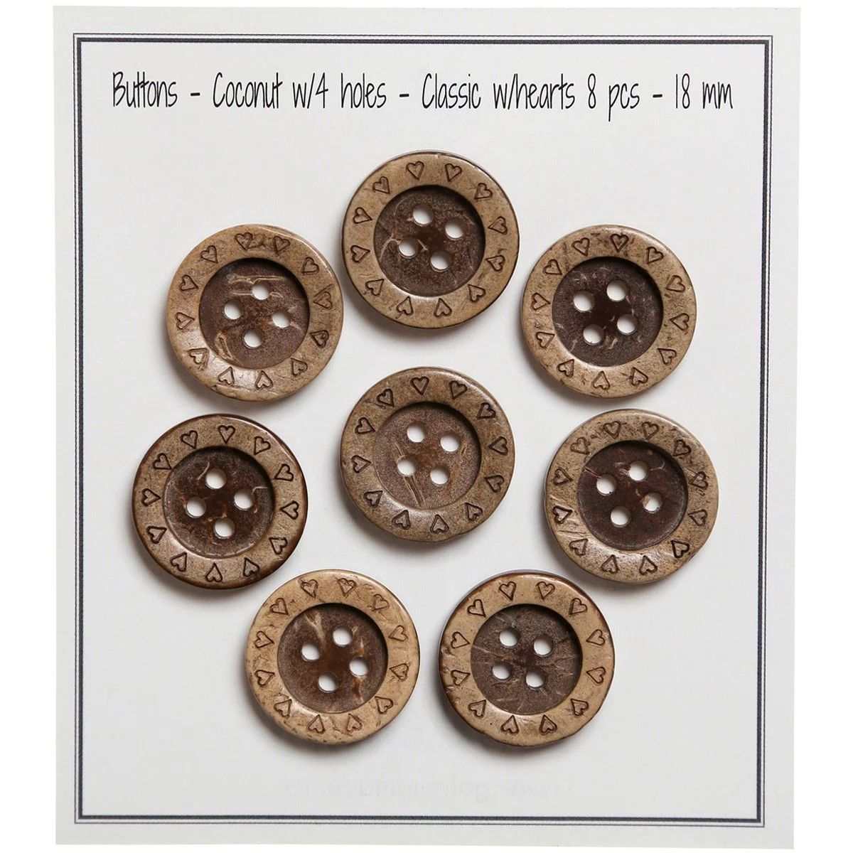 Coconut Buttons - Hearts