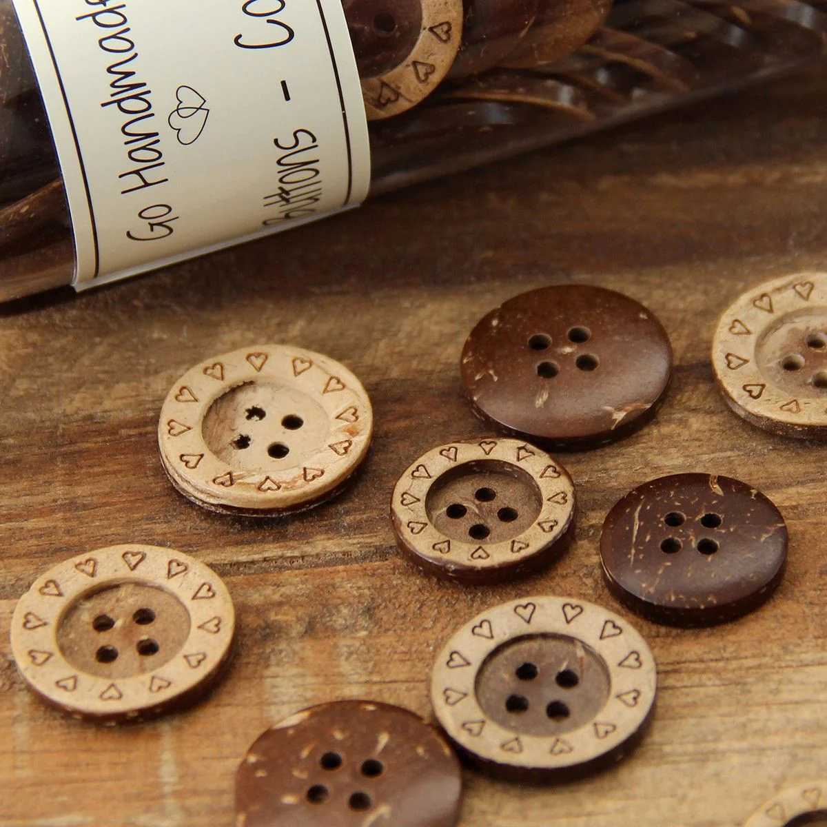 Coconut Buttons - Hearts