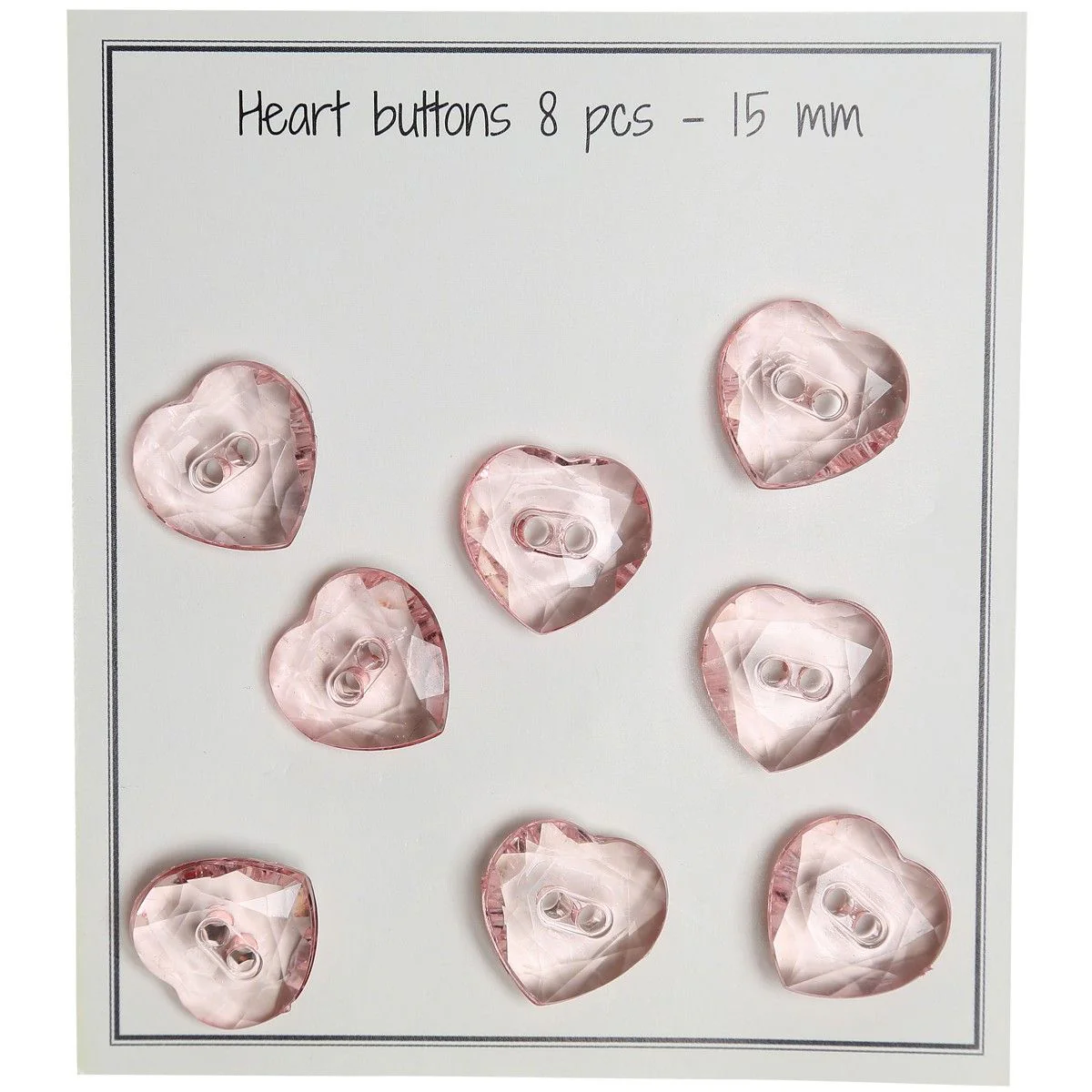 Heart Buttons - 8 pcs.