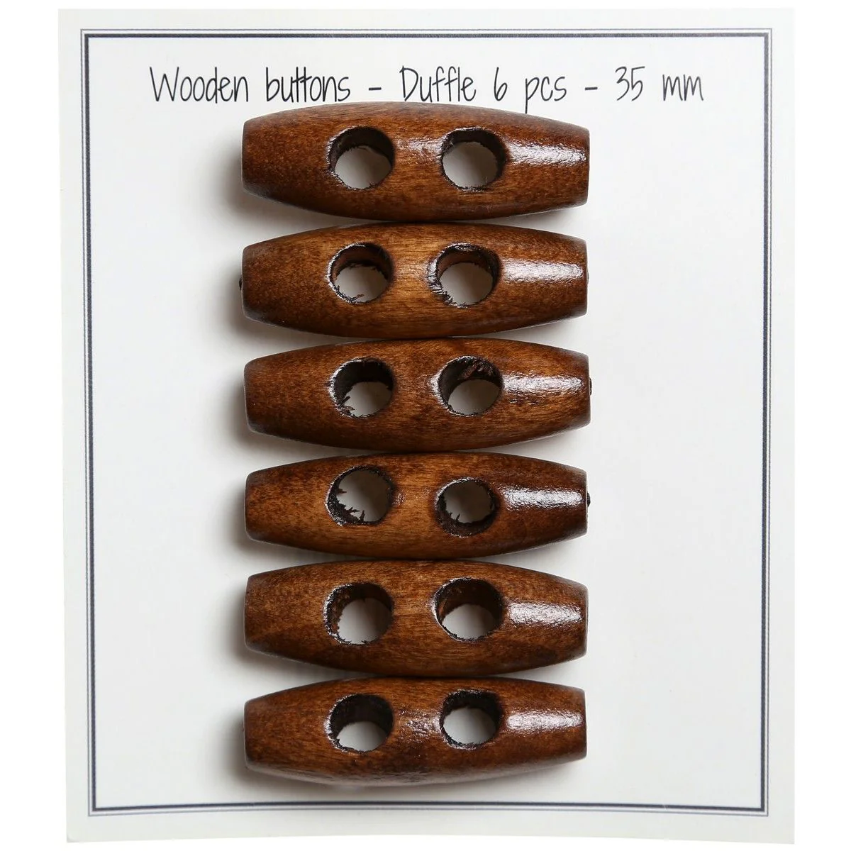 Oblong Wooden Buttons - 35 mm (1.4 inches)