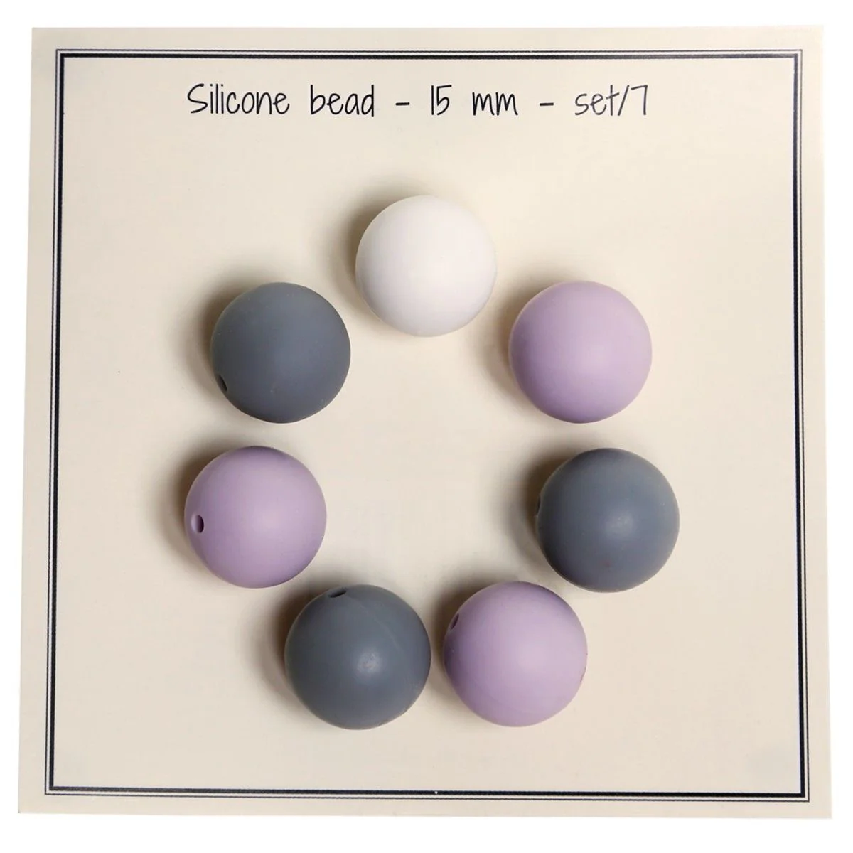 Silicone pearls, 7 pcs., D15 mm / 0.6 inches