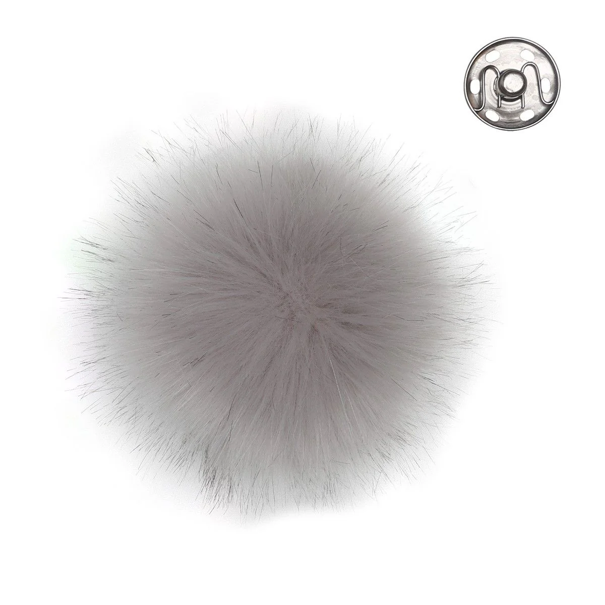 Pom Pom w/button - Grey - Small