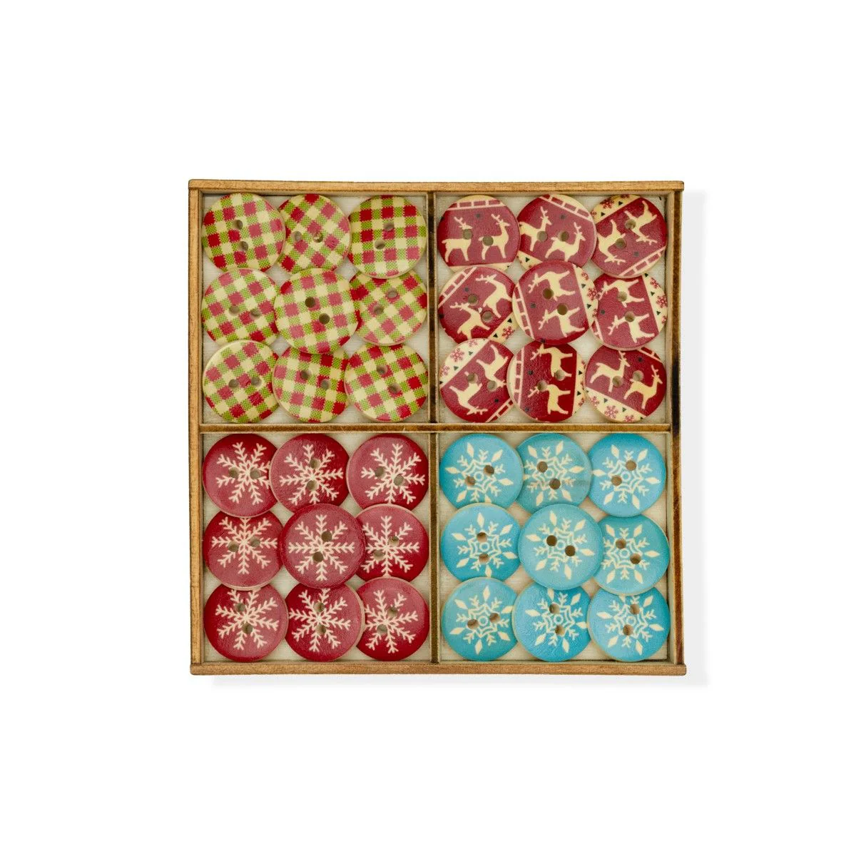 Wooden Buttons - Christmas - 18 mm