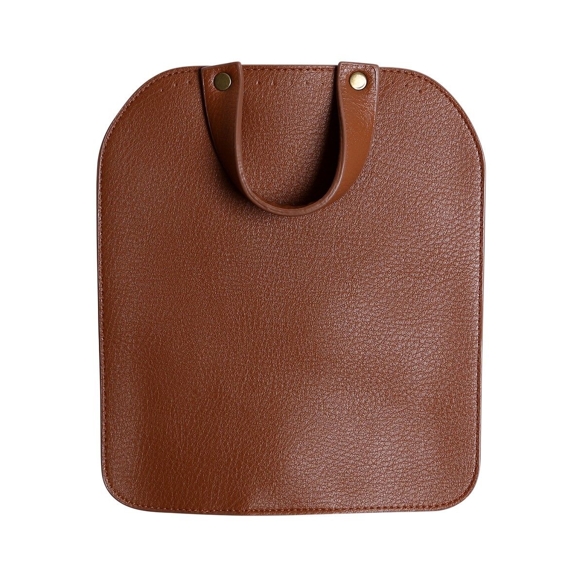 Bag Flap w/Magnetic Button - Brown/Bronze
