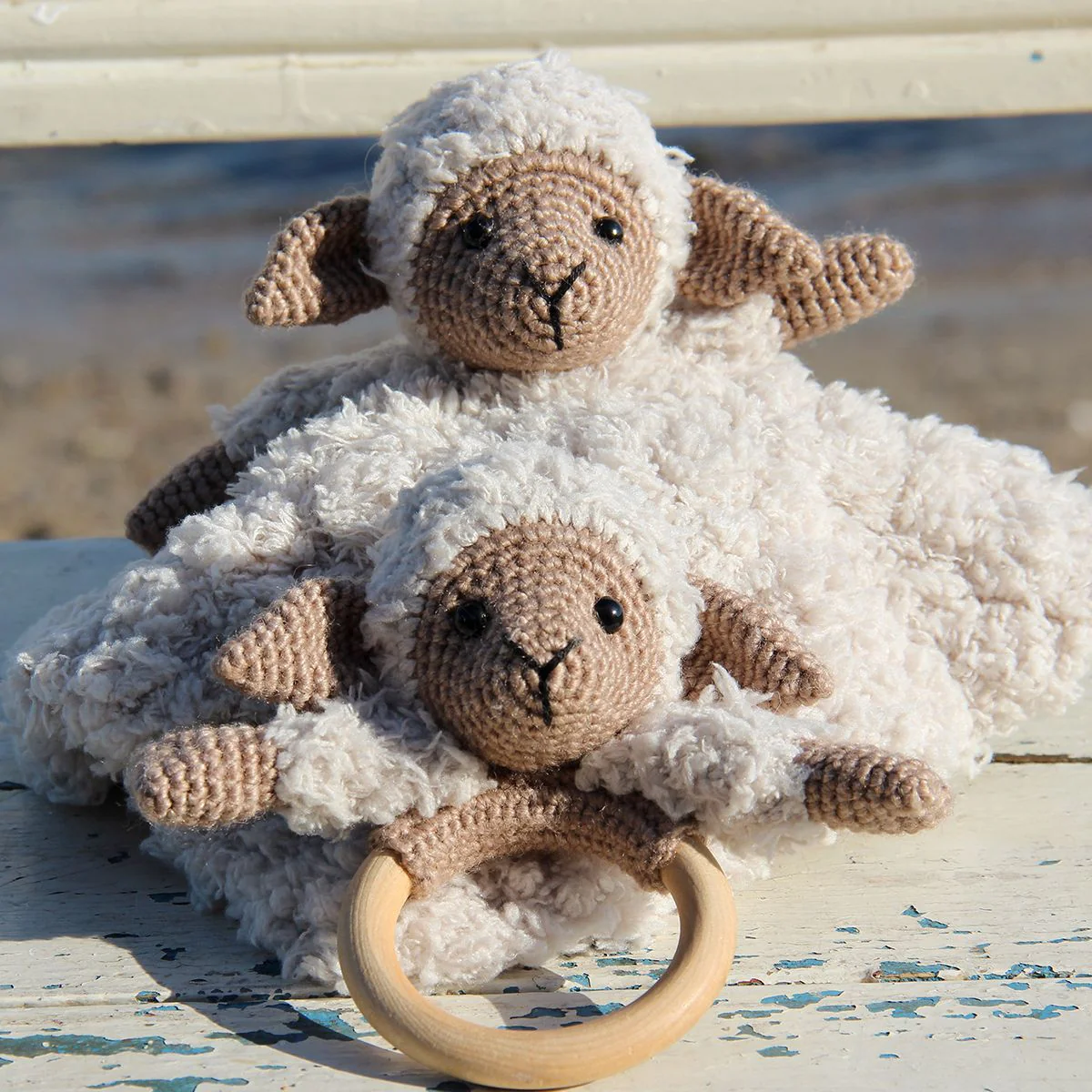 Chanel on cosy blanket and wooden ring